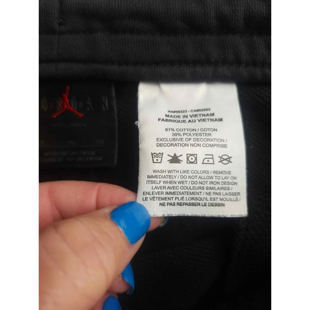 Jordan Jumpman Air Mens XL Black Fleece Basketball Shorts Tape Logo Side Stripe